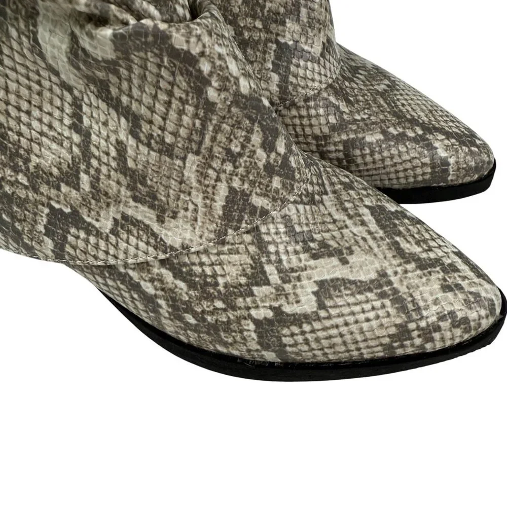 SIZE 7.5 ZODIAC Women's Black White Snake Print Western Ankle Cowgirl Boot - Picture 6 of 12